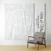 White Black Elegant Foto Booth Hochzeitsvorhang Wandteppich (Beispiel (Horizontal))