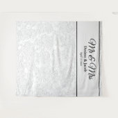 White Black Elegant Foto Booth Hochzeitsvorhang Wandteppich (Vorderseite (Horizontal))