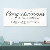 White Black Elegant Script-Verlobung Banner (Messe)