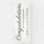 White Black Elegant Script-Verlobung Banner (Vertikal)