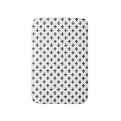 White Black Fleur De Lis Delicate Mardi Gras Badematte (Vorderseite Vertikal)
