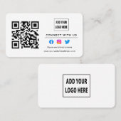 White Black Follow Scan zur Verbindung mit QR-Code Visitenkarte (Vorne/Hinten)