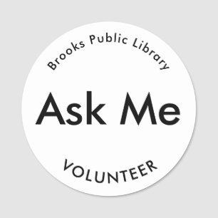 White Black Frag Me Tasten für Freiwillige Magneti Namensschild