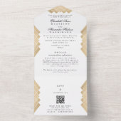 White Black Gatsby QR CODE UAWG Wedding All In One Einladung (Innen Boden)