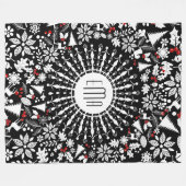 White & Black Geometric Weihnachtsschreath Fleecedecke (Vorderseite (Horizontal))