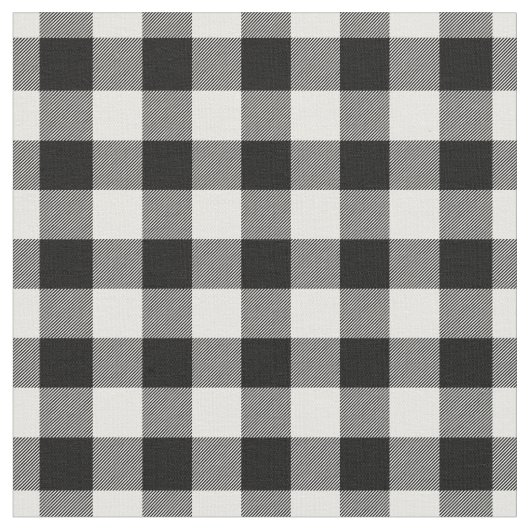 White & Black Gingham Plaid Stoff (Nahaufnahme)