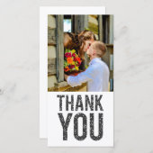 White & Black Glitzer Vielen Dank für Ihre Fotokar Dankeskarte (Vorne/Hinten)