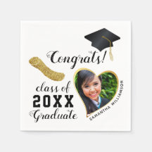 White Black Gold Class 2025 Graduate Abschluss