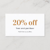 White Black Gold - Code-Geschäft Rabattkarte (Vorderseite)