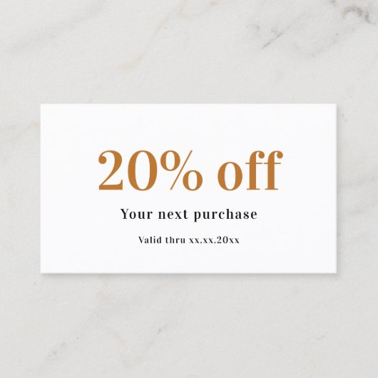 White Black Gold - Code-Geschäft Rabattkarte (Vorderseite)