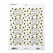 White Black Gold Confetti Wedding Labels (Vorne)