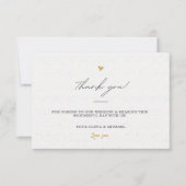 White & Black Gold Minimal Calligrafy Wedding Dankeskarte (Vorderseite)