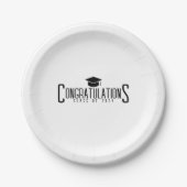 White & Black Gratulationen Klasse des Abschlusses Pappteller (Vorderseite)
