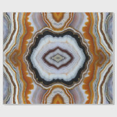 White Black Gray Orange Terracotta Agate Geode Geschenkpapier (Flach)