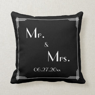 White Black Great Gatsby Art Deco Hochzeitskissen Kissen