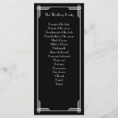 White Black Great Gatsby Art Deco Hochzeitsprogram Programm (Rückseite)