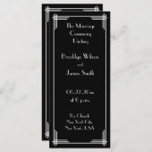 White Black Great Gatsby Art Deco Hochzeitsprogram Programm (Vorne/Hinten)