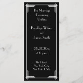 White Black Great Gatsby Art Deco Hochzeitsprogram Programm (Vorderseite)