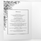 White Black Greenerity Wedding Tri-Fold Einladung (Innen Erste Seite)