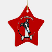 White Black Greyhound IAAM Keramikornament (Rechts)