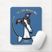 White Black Greyhound IAAM Mousepad (Mit Mouse)