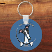 White Black Greyhound IAAM Schlüsselanhänger (Vorderseite)