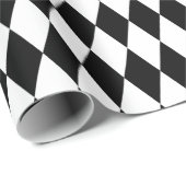 White Black Harlequin Pattern Weihnachtsfeiertag Geschenkpapier (Rolleneckpunkt)