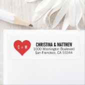 White Black Heart Wedding Rücksendeadresse (Insitu)