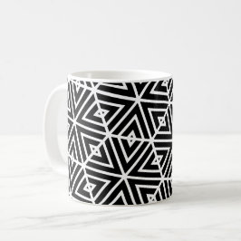 White Black Hexagon Honeycomb Triangle Pattern Kaffeetasse