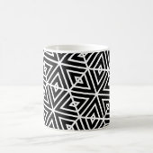 White Black Hexagon Honeycomb Triangle Pattern Kaffeetasse (Mittel)