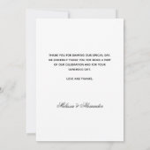 White Black Hochzeit Foto Dankeschön Karte (Rückseite)