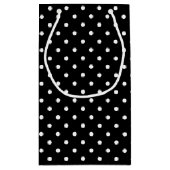 White Black, Hot Pink Polka Dot Wedding Vielen Dan Kleine Geschenktüte (Rückseite)