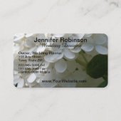 White Black Hydrangea Wedding Business Card Set Visitenkarte (Vorderseite)