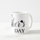 White Black Krawatte Scripts Happy Vatertag Kaffeetasse (VorderseiteRechts)