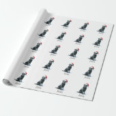 White Black Lab Weihnachtsmannmütze Wrapping Paper Geschenkpapier (Ungerollt)