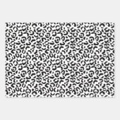White Black Leopard Zebra Animal Print Geschenkpapier Set (Vorderseite 3)