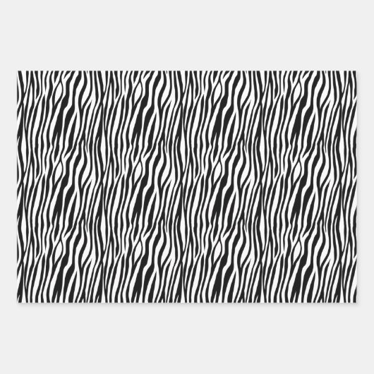 White Black Leopard Zebra Animal Print Geschenkpapier Set (Vorderseite 2)