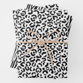 White Black Leopard Zebra Animal Print Geschenkpapier Set (Beispiel)
