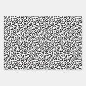 White Black Leopard Zebra Animal Print Geschenkpapier Set (Vorderseite)