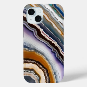White Black Lilac Blue Terracotta Agate Geode Case-Mate iPhone Hülle