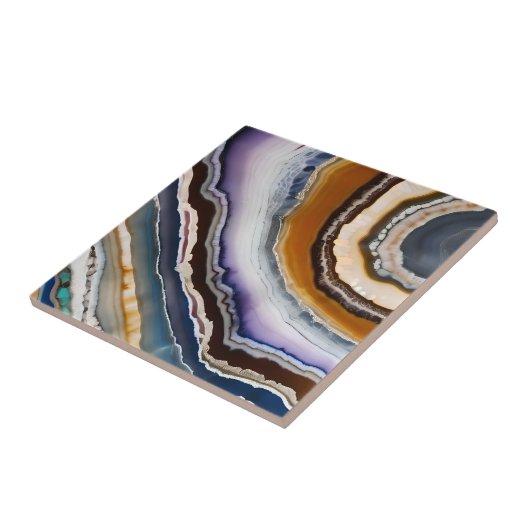 White Black Lilac Blue Terracotta Agate Geode Fliese (Seite)