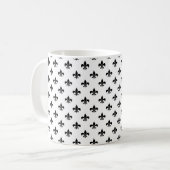 White Black Lilie Delicate Mardi Gras Kaffeetasse (Vorderseite Links)