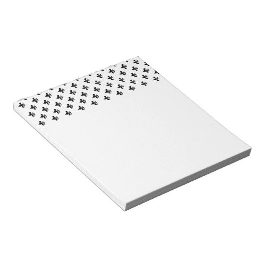 White Black Lilie Delicate Mardi Gras Notizblock (angewinkelt)