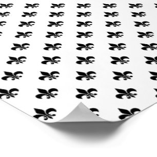 White Black Lilie Delicate Mardi Gras Poster