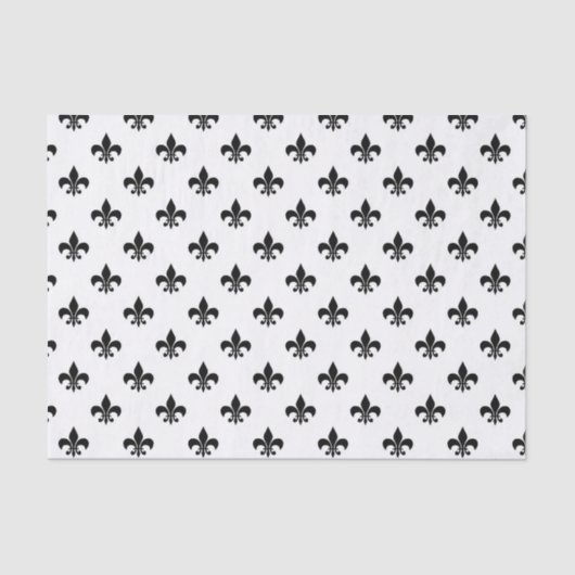 White Black Lilie Delicate Mardi Gras Seidenpapier (Vorderseite)