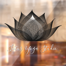 White & Black Lotus Modernes, einzigartiges Yoga S Fensteraufkleber