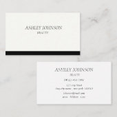 White Black luxuriöse, einfache Business Card Visitenkarte (Vorne/Hinten)