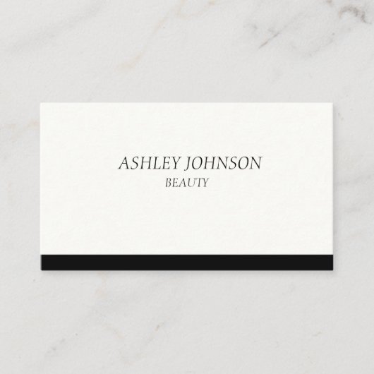 White Black luxuriöse, einfache Business Card Visitenkarte (Vorderseite)
