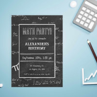 White Black Math formas Chalkboard Geburtstag