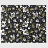 White Black Mäuse Weihnachten Geschenkpapier (Flach)